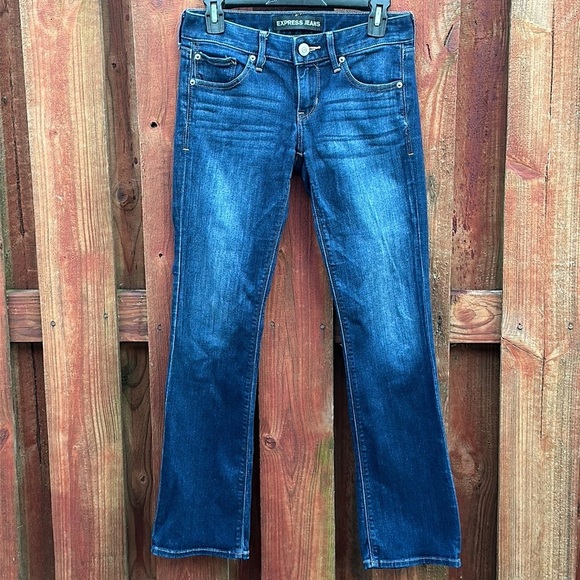 Express Barely Boot Low Rise Boot Cut Jeans Size 0s - Picture 1 of 11